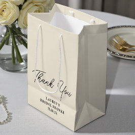 Bolsa De Regalo Mediana Natural White Minimalist Bridal Shower Thank You