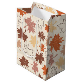 Bolsa De Regalo Mediana Naturaleza otoñal, acción de gracias en hojas de a