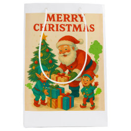 Bolsa De Regalo Mediana Naughty List Approved Funny Santa & Dog