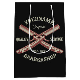 Bolsa De Regalo Mediana Navaja de afeitar Barbería personalizada con NOMBR