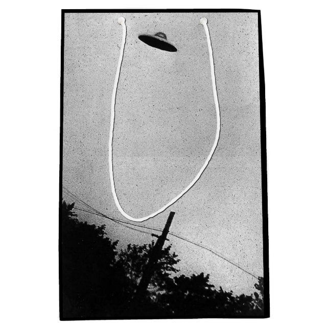 Bolsa De Regalo Mediana Nave espacial extraterrestre alienígena UFO Top Se (Anverso)