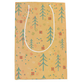 Bolsa De Regalo Mediana Navidad Amarilla Linda