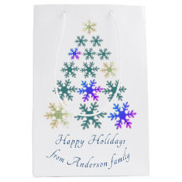 Bolsa De Regalo Mediana Navidad Árbol de Navidad Familiar Festivo Copo de