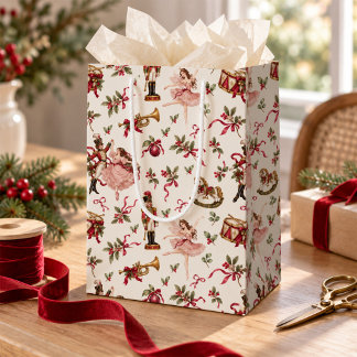 Bolsa De Regalo Mediana Navidad Ballet de Cascanueces Vintage