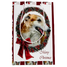 Bolsa De Regalo Mediana Navidad Borzoi
