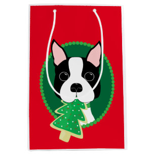 Bolsa De Regalo Mediana Navidad caprichoso de Boston Terrier