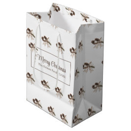 Bolsa De Regalo Mediana Navidad de Cinta de Piña Personalizada en Acuarela