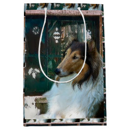 Bolsa De Regalo Mediana Navidad de Rough Collie