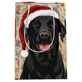 Bolsa De Regalo Mediana Navidad lab negro