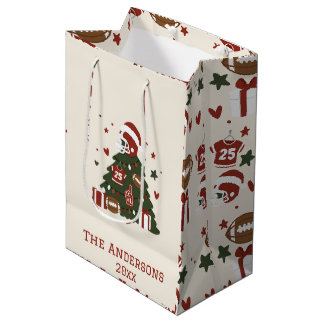 Bolsa De Regalo Mediana Navidad personalizada de fútbol americano