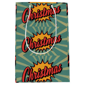 Bolsa De Regalo Mediana Navidad Retro 