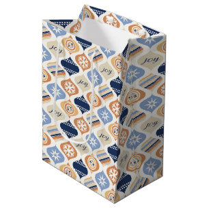 Bolsa De Regalo Mediana Navidad Retro de Lujo