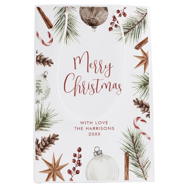 Bolsa De Regalo Mediana Navidad rústica (Anverso)