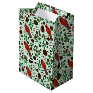 Bolsa De Regalo Mediana Navidad Tarjetas de Navidad Dibujadas a Mano y Piñ