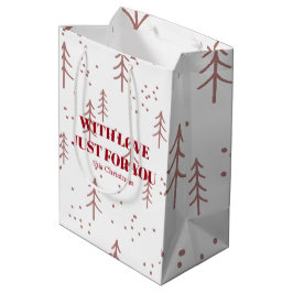 Bolsa De Regalo Mediana Navidad tipográfica roja elegante