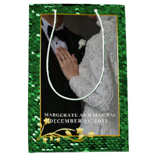 Bolsa De Regalo Mediana Navidad Verde 1 Foto Casados y Alegres