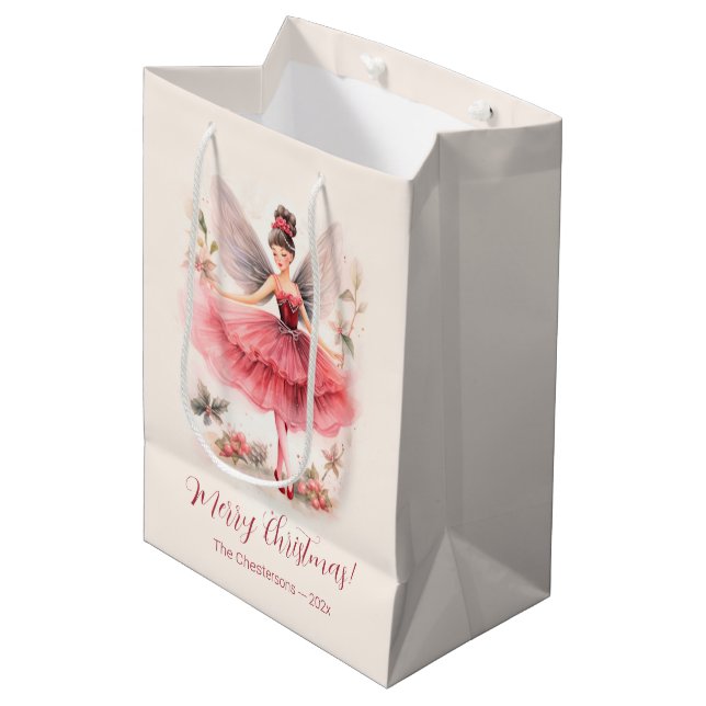 Bolsa De Regalo Mediana Navidad vinícola de leche de ciruela de azúcar ros (Angulo Anverso)