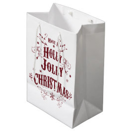 Bolsa De Regalo Mediana Navidad Vintage Holly Jolly
