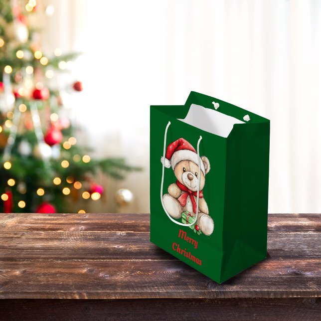 Bolsa De Regalo Mediana Navidades adorables Teddy Bear (Subido por el creador)