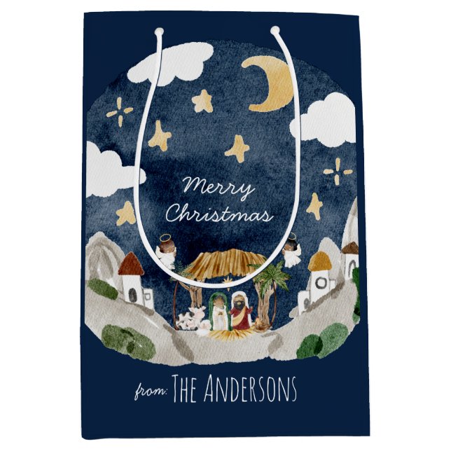 Bolsa De Regalo Mediana Navidades afroamericanos de natividad negra (Anverso)