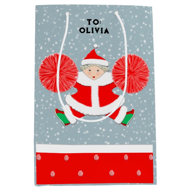 Bolsa De Regalo Mediana Navidades animadores personalizados (Anverso)