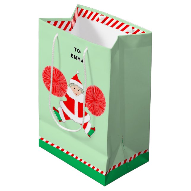 Bolsa De Regalo Mediana Navidades animadores personalizados (Angulo Anverso)