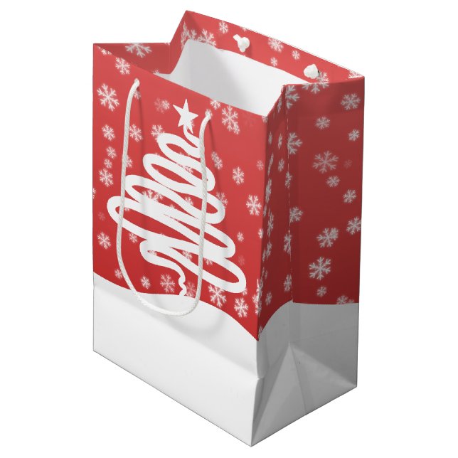 Bolsa De Regalo Mediana Navidades blancos (Angulo Anverso)