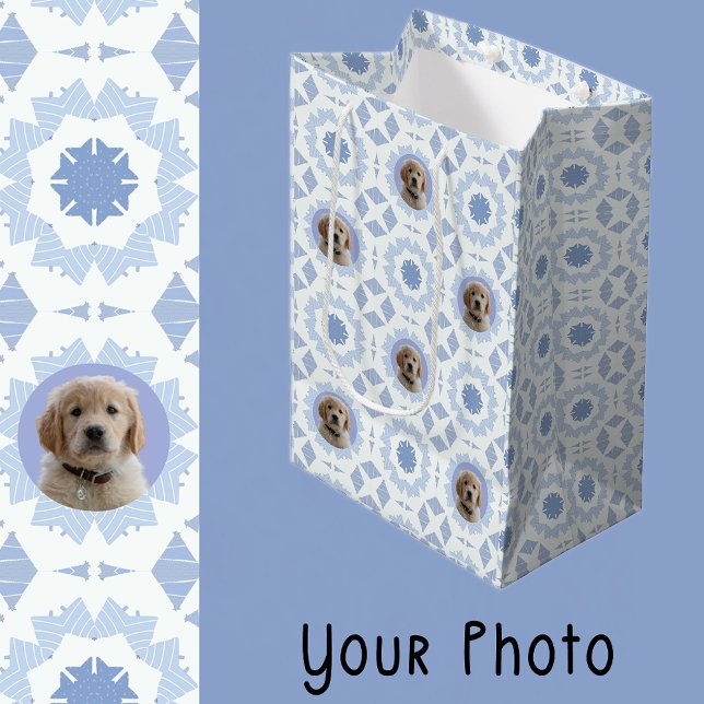 Bolsa De Regalo Mediana Navidades Blancos Azules Perro Lover Mascotas de r (Subido por el creador)