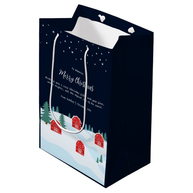 Bolsa De Regalo Mediana Navidades blancos rusos (Angulo Anverso)