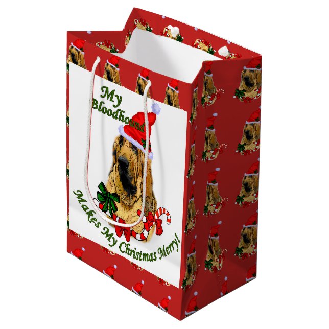 Bolsa De Regalo Mediana Navidades Bloodhound (Angulo Anverso)