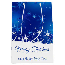 Bolsa De Regalo Mediana Navidades Blue Winowflakes