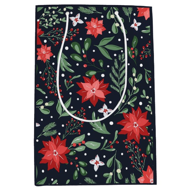 Bolsa De Regalo Mediana Navidades Botánica Berries Farmhouse Wr (Anverso)
