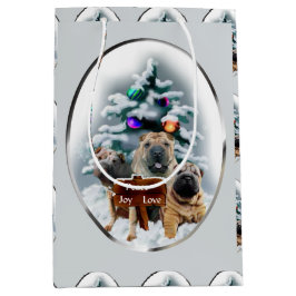 Bolsa De Regalo Mediana Navidades chinos del trío Shar-Pei