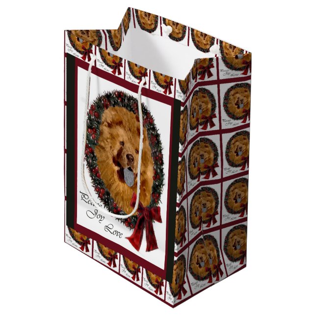 Bolsa De Regalo Mediana Navidades Chow Chow (Angulo Anverso)