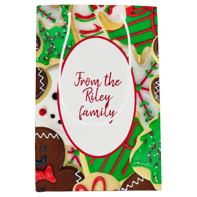 Bolsa De Regalo Mediana Navidades Cocinas azucareras de la familia (Anverso)