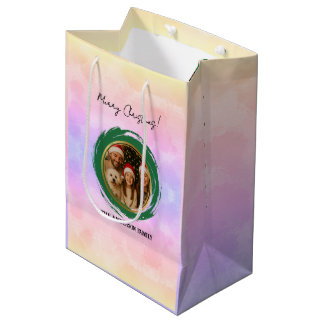 Bolsa De Regalo Mediana Navidades coloridos personalizados