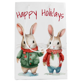 Bolsa De Regalo Mediana Navidades Conejo Cottontail Pareja