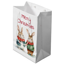 Bolsa De Regalo Mediana Navidades Conejo Cottontail Pareja