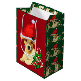 Bolsa De Regalo Mediana Navidades Cute Jack Russell Terrier