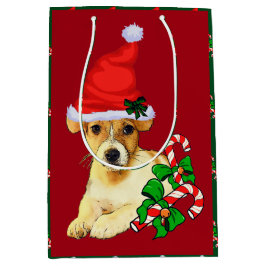 Bolsa De Regalo Mediana Navidades Cute Jack Russell Terrier