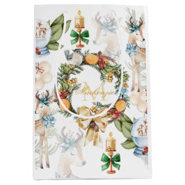 Bolsa De Regalo Mediana Navidades de acuarela personalizados