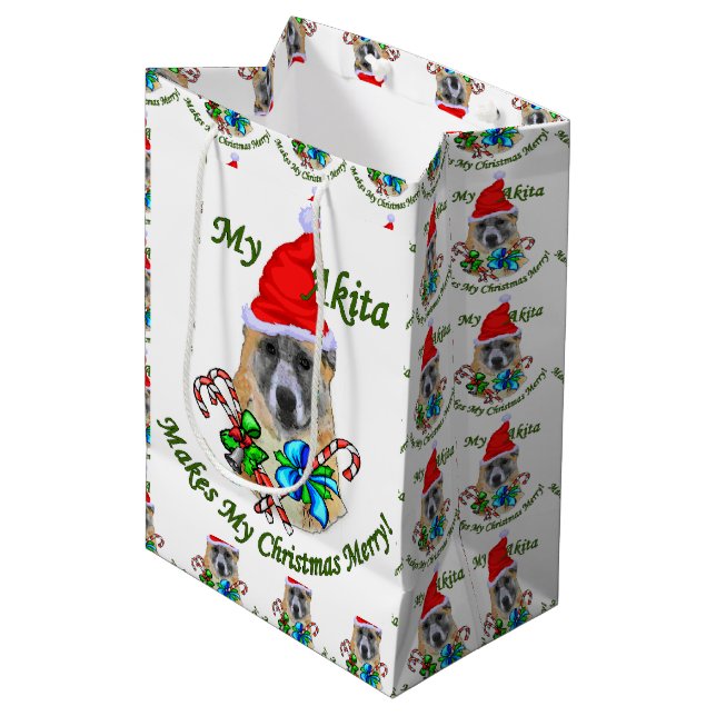 Bolsa De Regalo Mediana Navidades de Akita Lovers (Angulo Anverso)