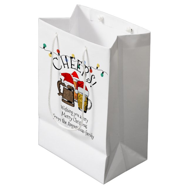 Bolsa De Regalo Mediana Navidades de Beer Santa Claus (Angulo Anverso)