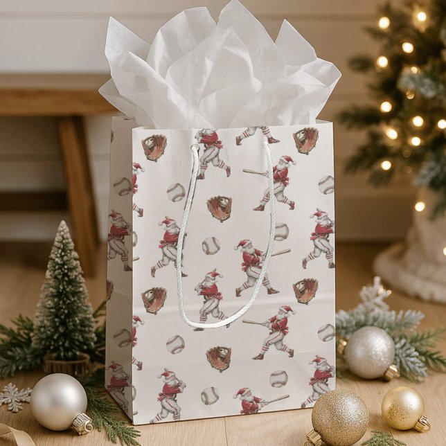 Bolsa De Regalo Mediana Navidades de béisbol de Santa Lucía (Subido por el creador)