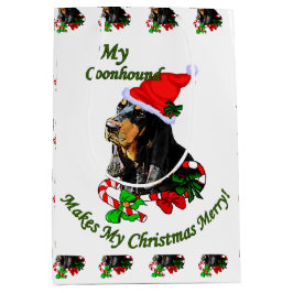 Bolsa De Regalo Mediana Navidades de Black and Tan Coonhound