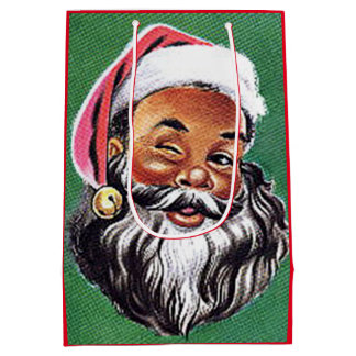 Bolsa De Regalo Mediana Navidades de Black Santa Claus de Estados Unidos