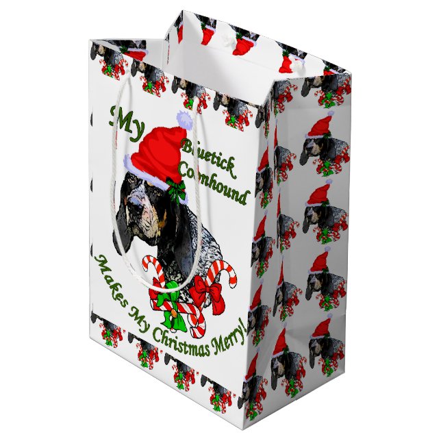 Bolsa De Regalo Mediana Navidades de Bluetick Coonhound (Angulo reverso)