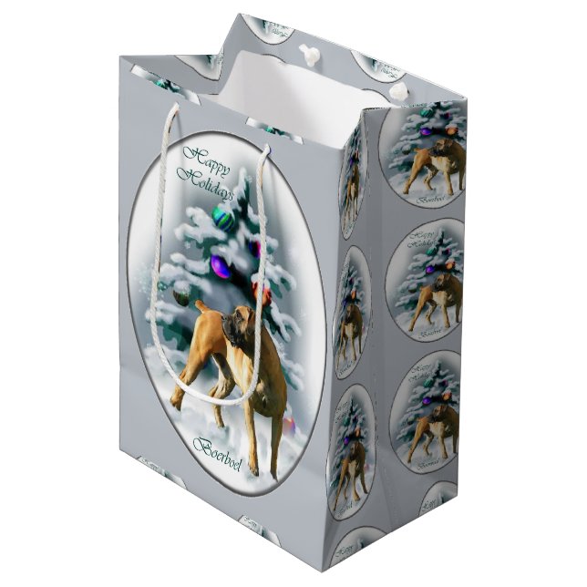 Bolsa De Regalo Mediana Navidades de Boerboel (Angulo Anverso)