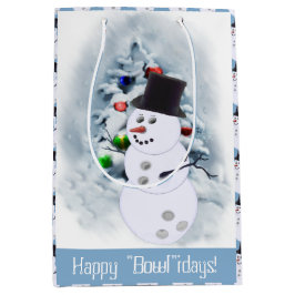 Bolsa De Regalo Mediana Navidades de Bowling Ball Snowman