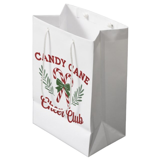 Bolsa De Regalo Mediana Navidades de Candy Cane saludan a la Coquette Club (Angulo Anverso)